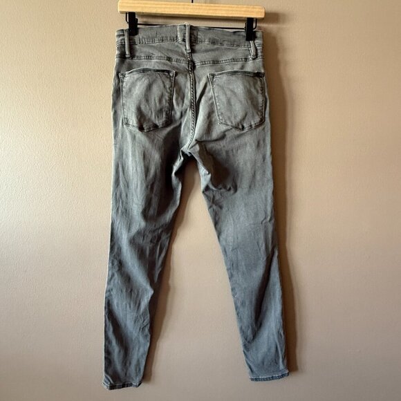 Women's 28 Frame Le High Skinny High Rise Faded Black Gray Ankle Cropped Jeans - Picture 3 of 8